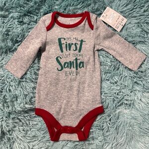 Okie Dokie Gray and Red Holiday Bodysuit